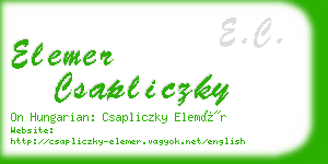 elemer csapliczky business card